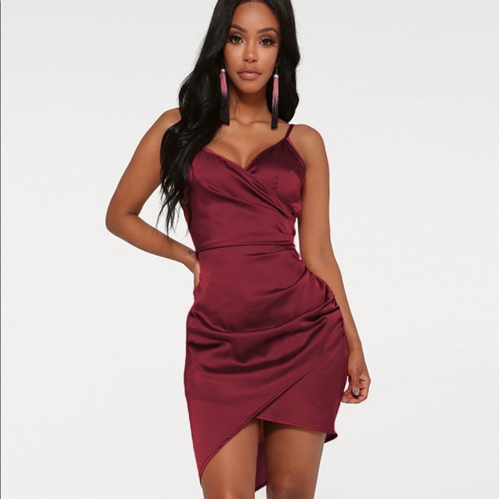 Pretty Little Thing Satin Wrap Dress